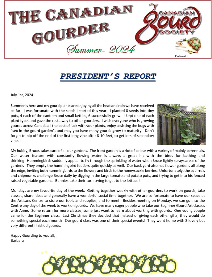 June 2024 Canadian Gourd Society
